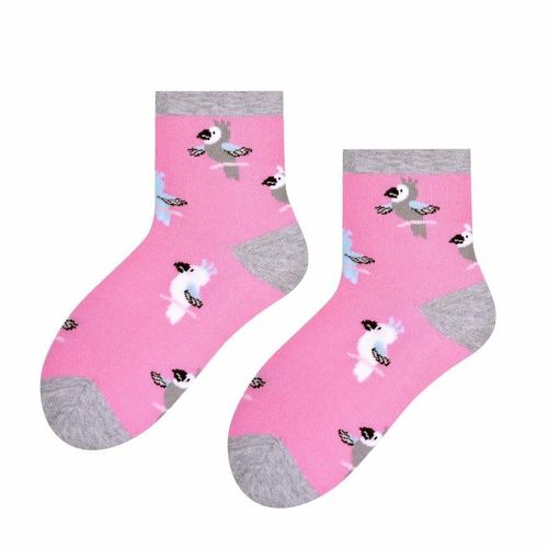 SKARPETY DZIECIĘCE WZOROWANE 014 32-34 wzór - dziewczynka na Arena.pl