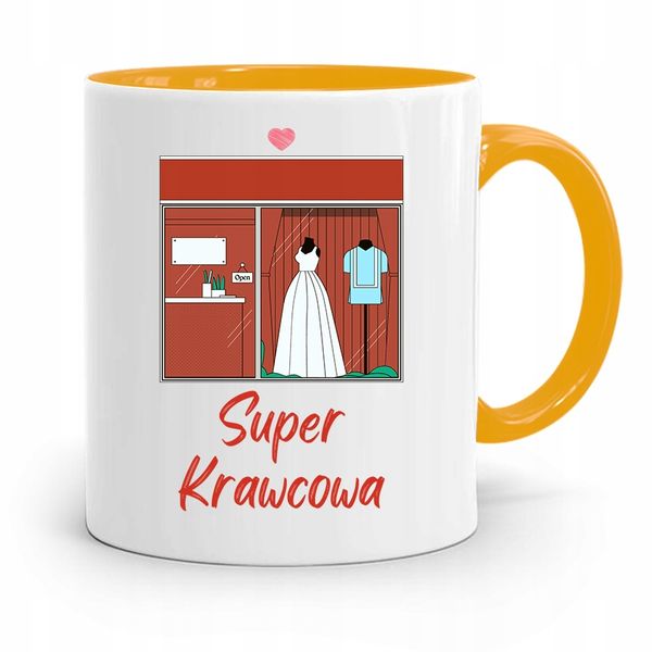 Kubek Żółty Dla Krawcowej Super Krawcowa Prezent Z Nadrukiem Ze Zdjęciem zdjęcie 1