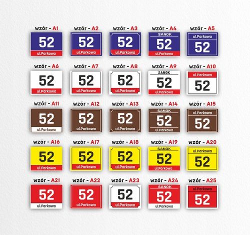 Tabliczka Tablica ADRESOWA Numer na dom 25 wzorów WYTRZYMAŁA 30x40 cm PCV na Arena.pl