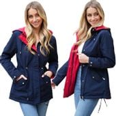 DWUSTRONNA TALIOWANA WIOSENNA Kurtka PARKA Kaptur 3 KOLORY Przejściowa XL