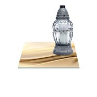 SZKLANA PODSTAWKA POD ZNICZE Z DEDYKACJĄ 40x40cm Fala 195h