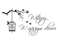 60X40CM WITAMY NASZYM DOMU PTASZKI OBRAZ DRUK