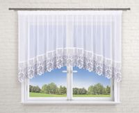 Firana 400x140 łuk, woal g. ecru-szara 30cm