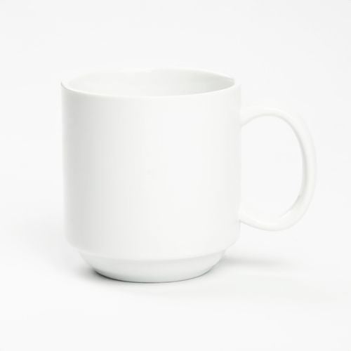 KUBEK PORCELANOWY BIAŁY 350ML Z UCHEM DO KAWY HERBATY UNIWERSALNY na Arena.pl