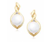 Delikatne pozłacane srebrne kolczyki perły perełki cyrkonie srebro 925 Z1094E