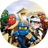 Opłatek na tort Lego Ninja Ninjago Klocki Tekst Gratis