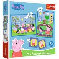 PUZZLE 2W1+MEMOS RADOSNE CHWILE ŚWINKA PEPPA 93331