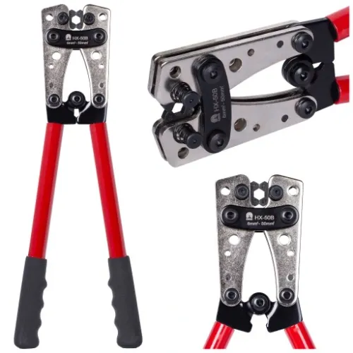 Zaciskarka do Końcówek Praska do Kabli Konektorów Tulejek 6-50mm2 HEX NEKU na Arena.pl