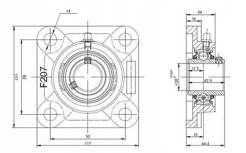 UCF 207 L3 rolnicze zespół łożyskowy 3 uszczelki CZARNE na Arena.pl