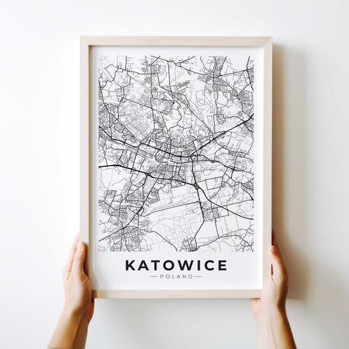 Plakat Katowice mapa miasta plan miasta 40x50 cm na Arena.pl