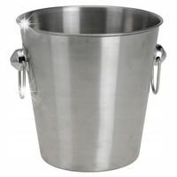 WIADERKO DO LODU SZAMPANA WINA COOLER DO BUTELEK STALOWE 4,6L Z UCHWYTAMI