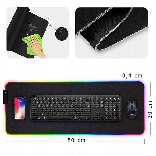 PODKŁADKA POD MYSZ MYSZKĘ GAMINGOWA XXL PODŚWIETLENIE RGB LED LEMON FOX na Arena.pl