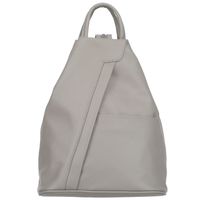 VERA PELLE plecak skórzany licowy elegancki trójkątny V520 j.szary