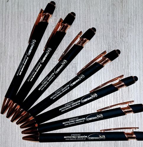 DŁUGOPISY Z GRAWEREM reklamowe 200 szt LOGO dane kontaktowe TWÓJ NAPIS na Arena.pl