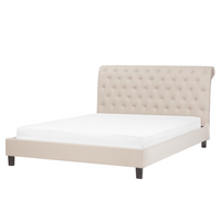 Łóżko tapicerowane 180 x 200 cm beżowe REIMS