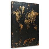 Obraz do salonu biura, Mapa świata w stylu retro vintage imitacja