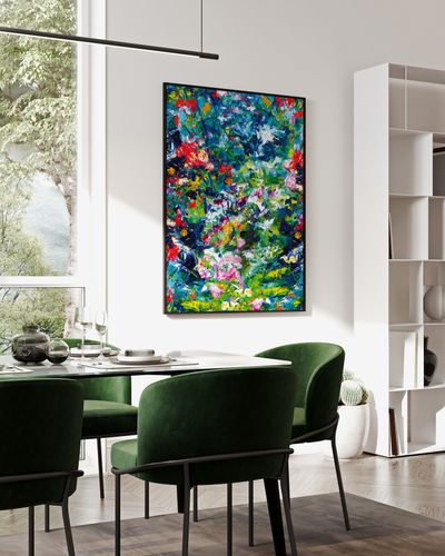 Plakat abstrakcja malarska 40x50 cm w czarnej ramie na Arena.pl