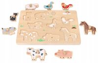 Układanka DŻWIĘKOWA Zwierzęta Farmy ODGŁOSY Koń Owca Kogut Kaczka Pies Kot