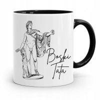 Kubek Czarny Prezent Na Dzień Ojca Boski Tata Z Nadrukiem Ze Zdjęciem