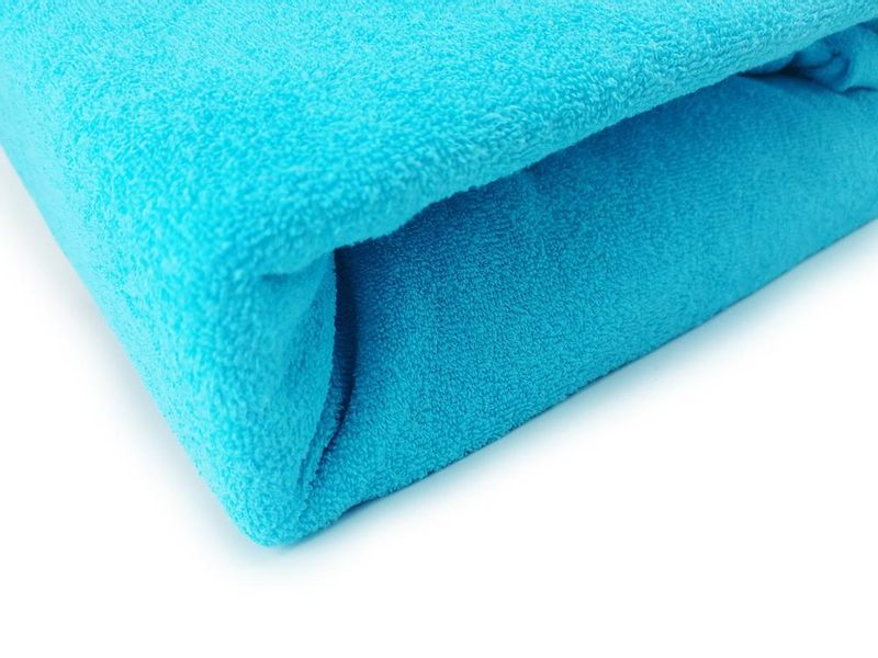 Prześcieradło frotte z gumką 140x200 turkusowe GRUBE zdjęcie 3