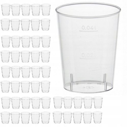 KIELISZEK KIELISZKI DO WÓDKI SHOTÓW LEKÓW PLASTIKOWE SHOT MOCNE 40ML 50 na Arena.pl