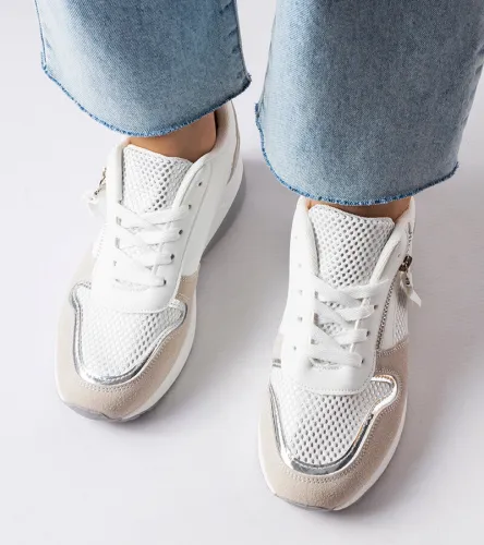 Białe sneakersy na koturnie Fastello 41 na Arena.pl
