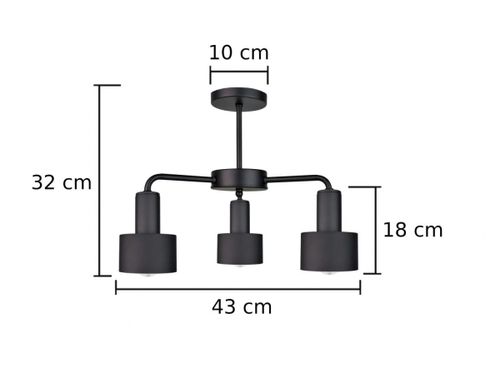 Lampa sufitowa 3xE27 LUCE BLACK na Arena.pl