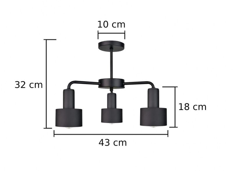 Lampa sufitowa 3xE27 LUCE BLACK zdjęcie 4