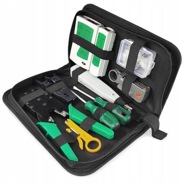 TESTER KABLI SIECIOWYCH WTYK RJ45 ZESTAW NARZĘDZI ŚCIĄGACZ ZACISKARKA LAN3 zdjęcie 2