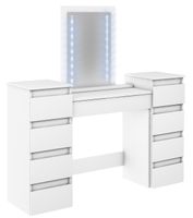 TOALETKA modułowa MEGAN 2 BIAŁA lustro LED do makijażu