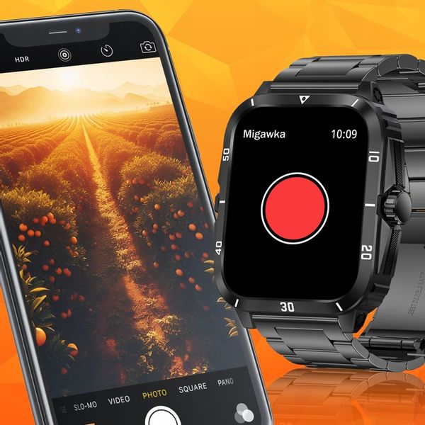 Smartwatch Zegarek Męski Wodooporny PL Menu Rozmowy Smart Watch 3 Paski zdjęcie 4