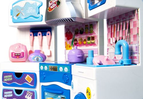 Kuchnia zestaw mebelków dla lalek - niebieski na Arena.pl
