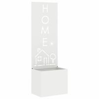 Donica ogrodowa z dekoracyjną płytą Biały 50 x 140 cm