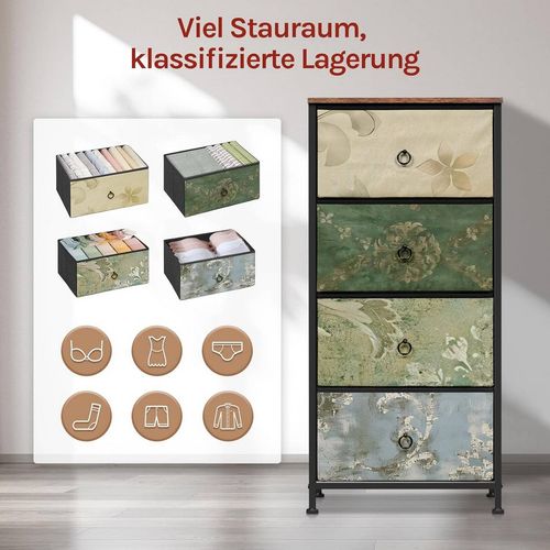 Komoda materiałowa 4 szuflady kwiaty organizer na Arena.pl