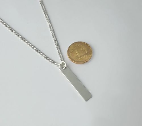 Łańcuszek męski srebrny 925 pancerka 50 cm z blaszką i grawerem na prezent na Arena.pl