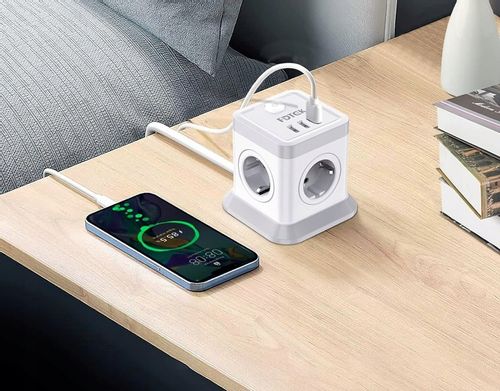 LISTWA ANTYPRZEPIĘCIOWA KOSTKA OCHRONNA 7w1 !! 4 GNIAZDKA + 3 USB JAKOŚĆ !! na Arena.pl