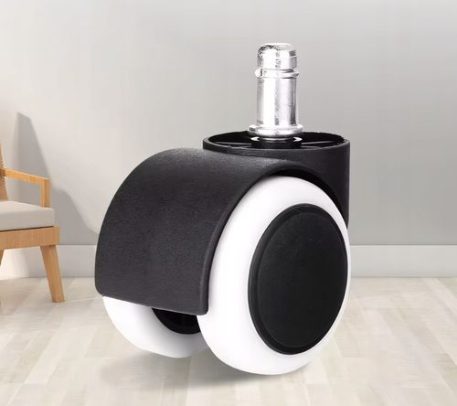 KÓŁKA DO FOTELA OBROTOWEGO 5X KRZESŁA NIE RYSUJĄ PODŁOGI BEZ RYS BIAŁE na Arena.pl