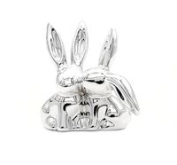 Króliczek wielkanocny królik ceramiczny srebrny zajączek glamour