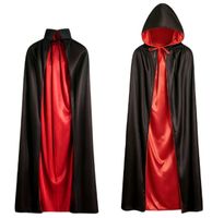 halloween peleryna czarno-czerwona dwustronna 90 cm ho-120