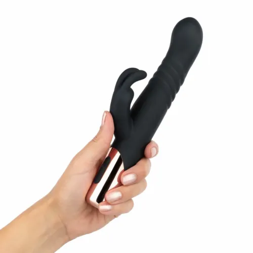 rosy gold rabbit thrusting system black - 10 trybow, silikon, usb na Arena.pl
