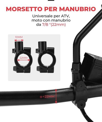 Lusterko wsteczne motocyklowe z gwintem 8 mm 10 mm na Arena.pl