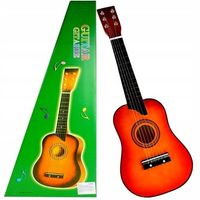 GITARA DREWNIANA AKUSTYCZNA 6 STRUNOWA DLA DZIECI 60cm METALOWE STRUNY