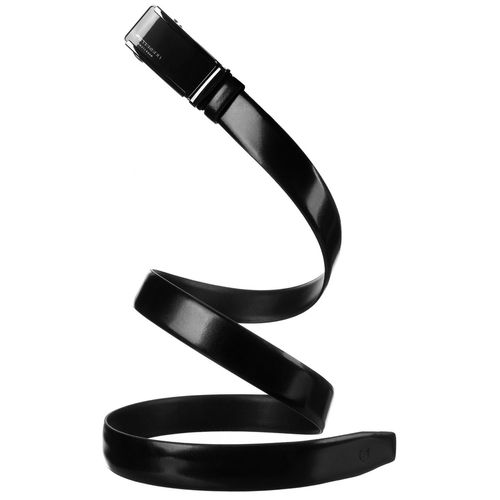 klasyczny pasek męski w czarnym kolorze z automatyczną, srebrną klamrą na Arena.pl