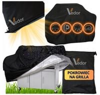 Duży Pokrowiec na Grill Gazowy WODOODPORNY Futerał 145x61x117 cm