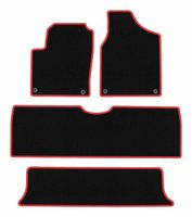 Dywaniki welurowe CARLUX-RED Ford Galaxy MK1 1995-2006 czarne, 4 szt.