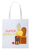 Dla Babci Babuni Prezent Torba Eco Biała Shopper Z Nadrukiem Ze Zdjęciem