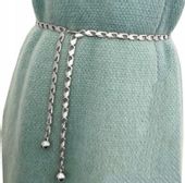 Srebrny Łańcuch Pasek sukienki ozdobny Łańcuszek H1_2B_Srebrny