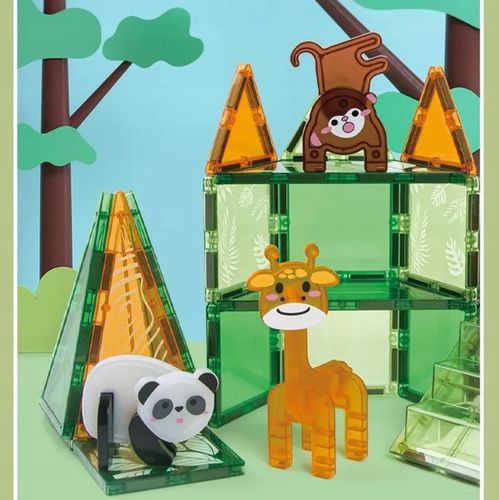 Klocki Magnetyczne Kreatywne Magnetic Tiles Konstrukcyjne Zoo 50 elementów na Arena.pl