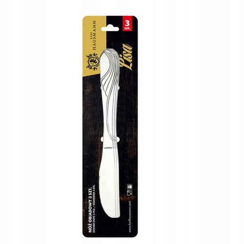 KPL. NOŻY OBIADOWYCH LISA 3SZT STAL NIERDZEWNA NÓŻ STOŁOWY WYSOKA JAKOŚĆ na Arena.pl