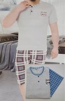 Wygodna męska piżama z krótkim rękawem na lato XXL 2XL